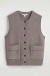 Cos Merino Wool Buttoned Vest In Sand