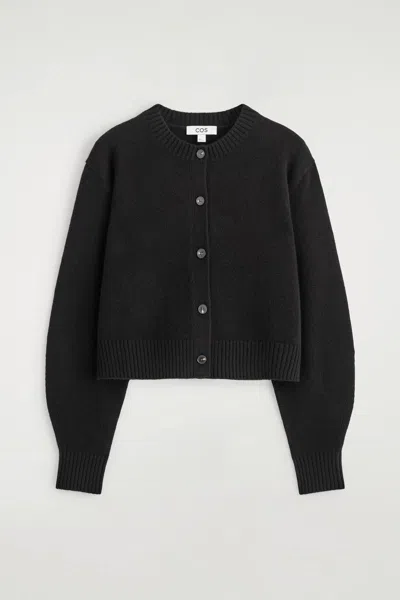 Cos Merino Wool Cardigan In Black