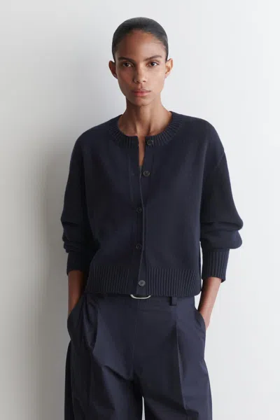 Cos Merino Wool Cardigan In Blue