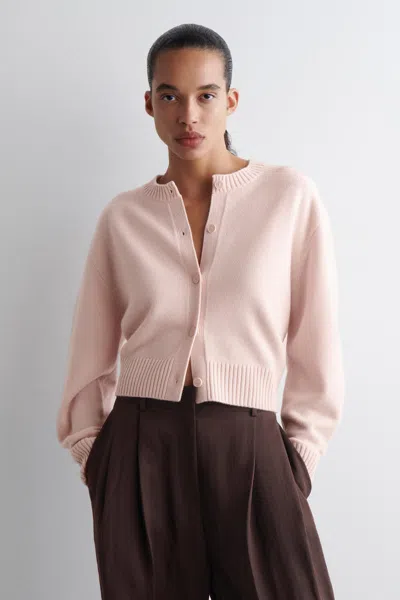 Cos Merino Wool Cardigan In Pink