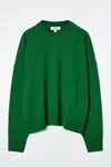 Cos Merino Wool Crew-neck Jumper In Green