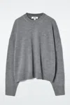 Cos Merino Wool Crew-neck Jumper In Grey