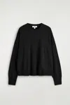 Cos Merino Wool Crew-neck Sweater In Black