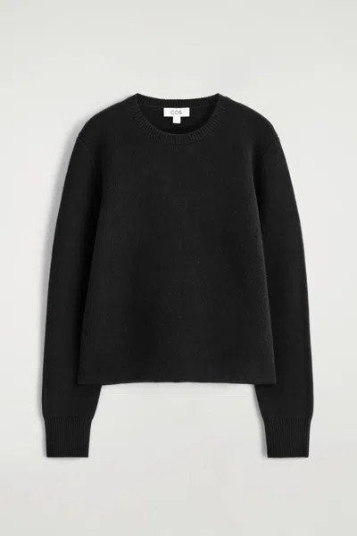 Cos Merino Wool Crew-neck Sweater In Black