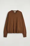 Cos Merino Wool Crew-neck Sweater In Brown