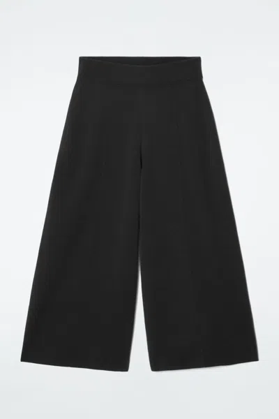 Cos Merino Wool Culottes In Black