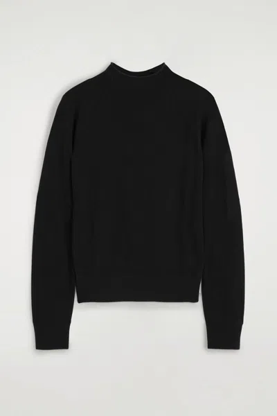 Cos Merino Wool Funnel-neck Sweater In Black