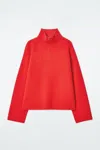 Cos Merino Wool Half-zip Jumper In Red