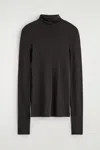 Cos Merino Wool High-neck Top In Brown