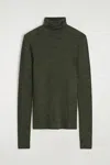 Cos Merino Wool High-neck Top In Green