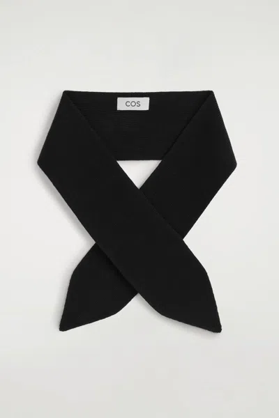 Cos Merino Wool Neck Scarf In Black