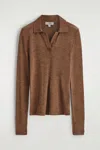 Cos Merino Wool Polo Shirt In Brown