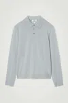 Cos Merino Wool Polo Shirt In Grey