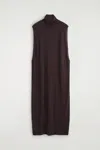 Cos Merino Wool Roll-neck Midi Dress In Burgundy
