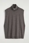 Cos Merino Wool Roll-neck Vest In Gray