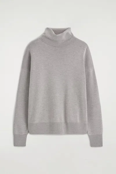 Cos Merino Wool Roll-neck Sweater In Gray