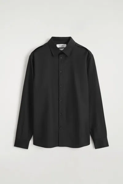 Cos Merino Wool Shirt In Black