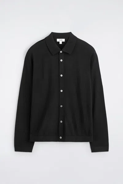 Cos Merino Wool Shirt In Black