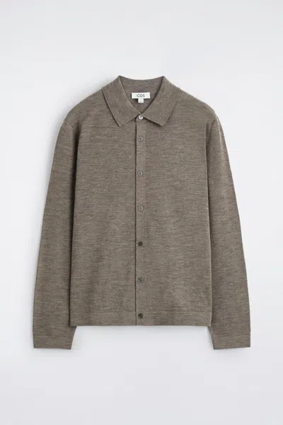 Cos Merino Wool Shirt In Brown
