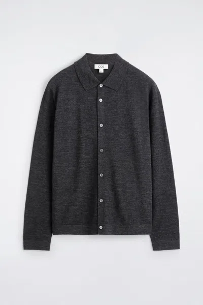 Cos Merino Wool Shirt In Gray