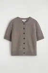 Cos Merino Wool Short-sleveled Cardigan In Sand