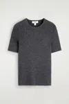 Cos Merino Wool T-shirt In Gray