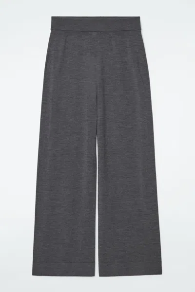 Cos Merino Wool Trousers In Grey