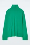 Cos Merino Wool Turtleneck Jumper In Green