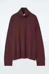 Cos Merino Wool Turtleneck Sweater In Orange