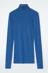 Cos Merino Wool Turtleneck Top In Blue