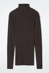 Cos Merino Wool Turtleneck Top In Brown