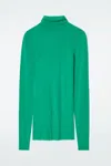 Cos Merino Wool Turtleneck Top In Green