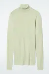 Cos Merino Wool Turtleneck Top In Green
