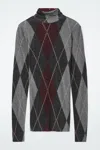 Cos Merino Wool Turtleneck Top In Grey