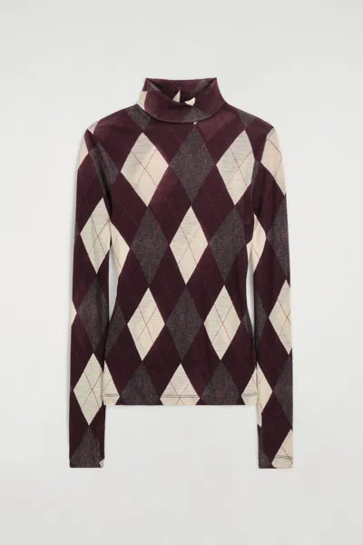 Cos Merino Wool Turtleneck Top In Multicolor