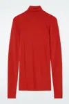 Cos Merino Wool Turtleneck Top In Red