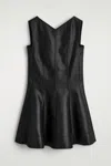 Cos Metallic Wool-blend Mini Dress In Black