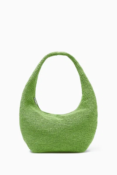 Cos Mini Sling Bag - Raffia In Green