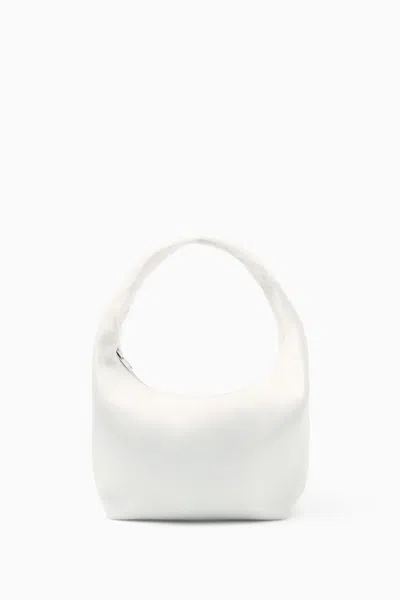 Cos Mini Sling High-shine Shoulder Bag In White