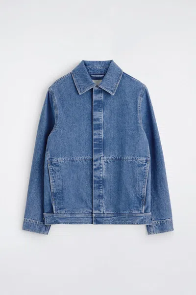 Cos Minimal Denim Jacket In Blue