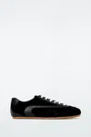 Cos Minimal Suede Trainers In Black