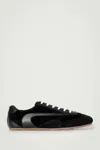 Cos Minimal Suede Trainers In Black