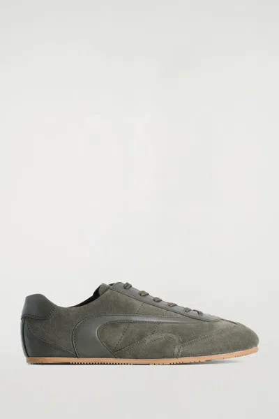 Cos Minimal Suede Trainers In Gray