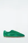 Cos Minimal Suede Trainers In Green