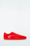 Cos Minimal Suede Trainers In Red