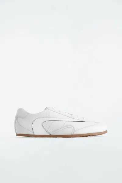 Cos Minimal Suede Sneakers In White