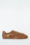 Cos Minimal Suede Trainers In Yellow