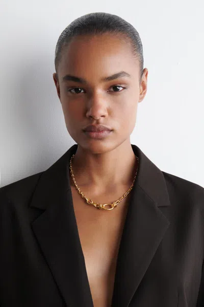 Cos Mismatched Chain Necklace In Brown