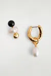 Cos Mismatched Freshwater Pearl Earrings In Multi