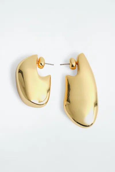Cos Mismatched Pebble Earrings In Brown